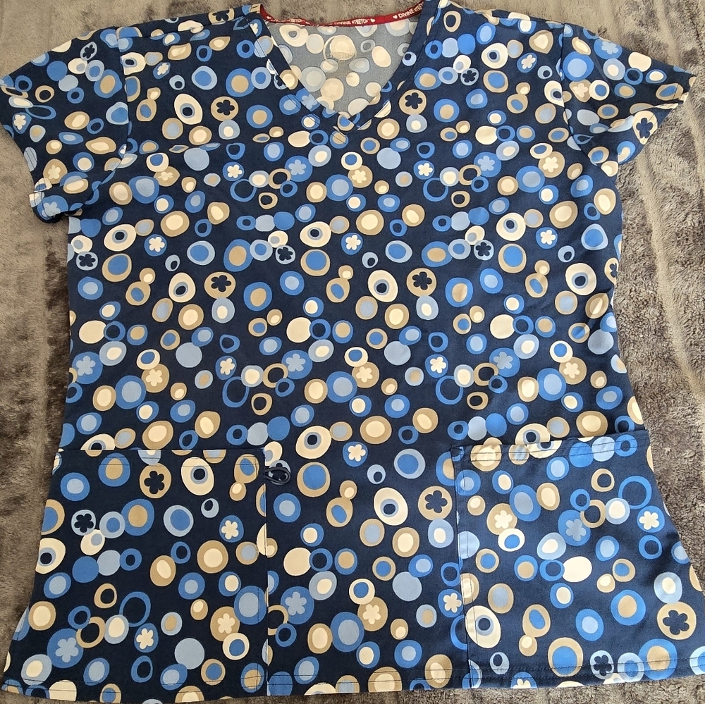 Blue and White Patterned Women's Top